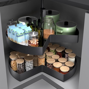 <b>Kitchen</b> <b>Corner</b> Cabinets Accessories Metal Two Tier Portable Lazy Organizer Lazy Organizer - Product Image 2