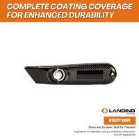 386003 coupeur de boîte de couteau utilitaire rétractable robuste avec coque en alliage d'aluminium tranchante de stockage de lame