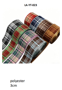 Assortiment de rubans à carreaux en polyester pour emballage de boîtes cadeaux, vente en gros d'usine, 100 yards par rouleau - Product Image 3
