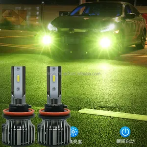 Bombilla Led antiniebla para faros de coche, 60W, Hb4, Hb3, H7, H11, H1, H8, H3, 9005, 9006, H4, H9, 9012, 25w, 6000lm, verde limón, 12V, 2 uds.