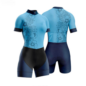 Traje de Ciclismo de Manga Corta Tipo Jumpsuit Ropa de Bicicleta Transpirable para <span class=keywords><strong>Mujer</strong></span> Traje de Triatlón Trisuit - Product Image 5