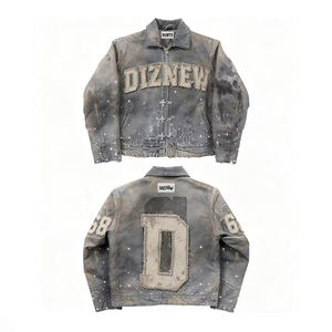 DiZNEW 2025 Produsen Jaket Jeans Denim Premium Berat Berkualitas Tinggi yang Diperlakukan dengan Cucian Vintage yang Dapat Disesuaikan - Product Image 2