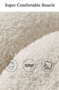 Fauteuil pivotant en sherpa de forme citrouille cannelé, couleur crème, de la marque <span class=keywords><strong>Boconcept</strong></span>, avec repose-pieds - Product Image 5