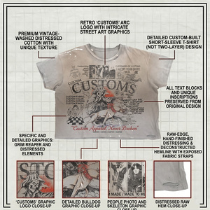 Camiseta Vintage de Algodón para Hombre, 300 g/m², con Logotipo Personalizado, Diseño Gráfico Legacy, Efecto Desgastado, Cuello Redondo, Estilo Urbano, Color Gris - Product Image 4