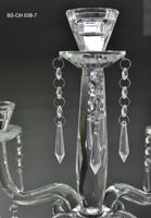 Grand candélabre en cristal K9, porte-bougie finition argentée, imprimé UV, écologique, en verre fait main, design pilier, pour mariages et Noël