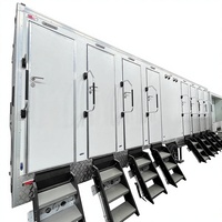 Remorque de toilettes portable de luxe à 4 postes, personnalisable, tout-terrain, pour usage scolaire et hospitalier, modèle 2025