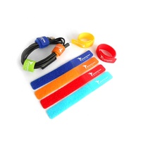 Attaches de câbles électriques réutilisables colorées sur mesure, attaches de câbles à boucles et crochets avec logo imprimé