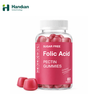 Gummies de vitamines à l'acide folique et à la pectine pour adultes, marque privée, véganes, sans sucre, à croquer, OEM ODM