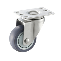 Roue pivotante robuste en acier inoxydable et TPR de 3 pouces VIMA, capacité 80 kg, pour chariot de courses, roulement moyen, prix de gros