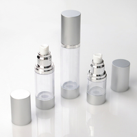 Botella de Crema Airless de 15ml, 30ml, 50ml, Muestra Gratis, Botella de Esencia Plateada Mate, Envío Rápido