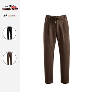 <span class=keywords><strong>Pantalon</strong></span> long pour <span class=keywords><strong>homme</strong></span>, respirant, décontracté, uni, automne et hiver, mode business, cordon de serrage, coupe slim, <span class=keywords><strong>pantalon</strong></span> droit - Product Image 1