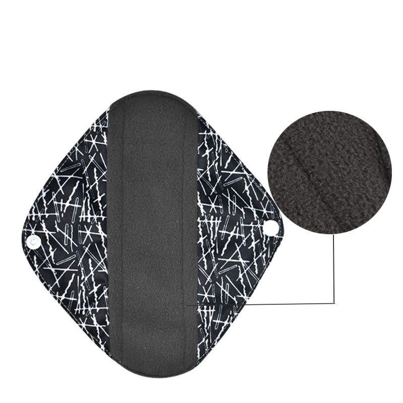 Bamboo Charcoal Cloth Pads Reusable Women Ladies Sanitary Napkins Washable Copa Menstrual Cloth Pads