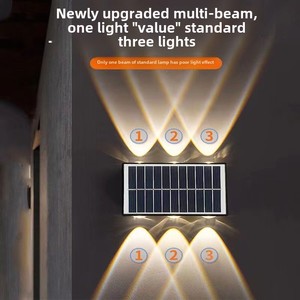 Lámpara Solar de Pared RGB de PVC con 4/6/8 Cabezales, IP65 Impermeable, LED de Alto Brillo, Panel Solar Integrado, Batería Recargable - Product Image 1