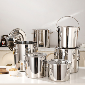 Wadah penyimpanan logam Stainless Steel, wadah penyimpanan cair kaleng makanan kedap udara untuk susu/madu/minyak/BIR - Product Image 1