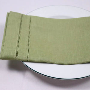 Nappe de table en lin de luxe, design boutique, 100 % lin, faite à la main, 60x60cm, ourlet doublement cousu - Product Image 1