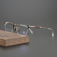 Montures de lunettes classiques en métal diamanté pour hommes - Design carré semi-cerclé, lunettes durables, livraison rapide, vente en gros