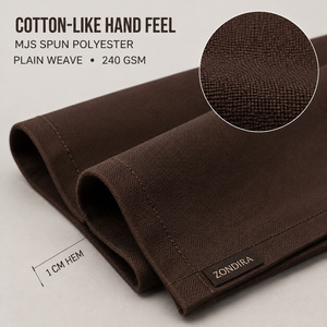 Serbet Persegi Poliester Coklat 20x20 Inci 240GSM Dapat Digunakan Kembali untuk Restoran Komersial Hotel Pesta Linen Meja Kustom OEM - Product Image 6