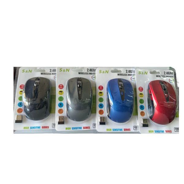 S&N Wireless Optical Mouse 2.4GHz High Sensitive Right-Handed Ergonomic Design for Laptop Use in Stock
