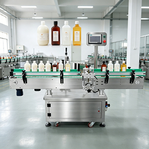 Machine d'étiquetage autocollante pour bouteilles rondes en plastique à haute productivité, motorisée, avec contrôle PLC, tolérance précise - Product Image 1