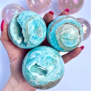 Vente en gros de pierres de guérison naturelles Reiki, boule de quartz, sphère de cristal d'hémimorphite de haute qualité pour cadeau spirituel - Product Image 3