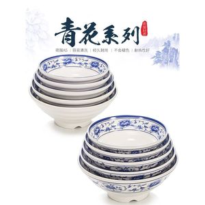 Tazón de plástico azul y blanco imitación porcelana, grande, comercial, para fideos, para hotel y restaurante - Product Image 2