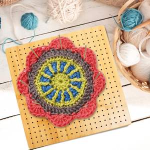 Regalos Prácticos DIY, Alfileres de Acero Inoxidable, Cuadrados de Abuela, Tabla de Bloqueo de Crochet de Madera para Madres y Abuelas - Product Image 6