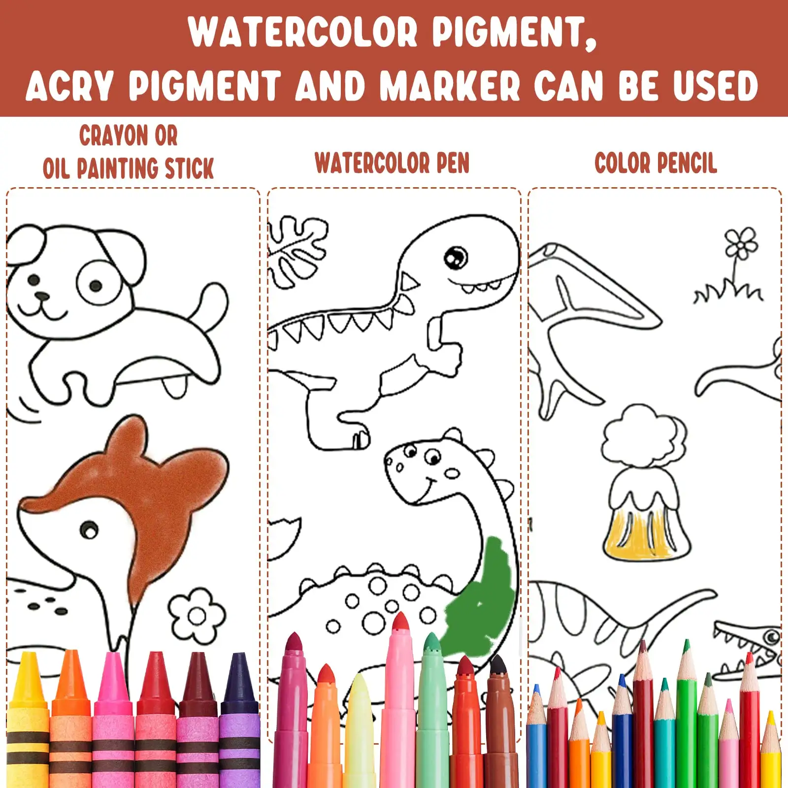 لفة رسم للأطفال ألعاب تعليمية لتعلم الأطفال لفة ورق رسم ألعاب ورق ملونة للرسم من مجموعة اصنعها بنفسك