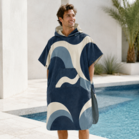 Poncho de plage en microfibre personnalisé par sublimation, peignoir à capuche, serviette de surf à séchage rapide, portable, pour hommes, femmes et adultes