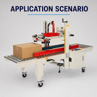 Machine à sceller les cartons FXC-5050I avec écran tactile, applicateur d'étiquettes, scelleuse de cartons, scelleuse de colis pour l'e-commerce, certifiée CE