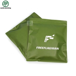 Custom Logo Printed Green Kraft Paper Recyclable Eco-friendly Ziplock Bags with Matte Finish for Clothing <b>Socks</b> Shoes Packaging - Product Image 3