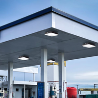Plafonnier LED pour station-service, température de couleur 3500K-6000K, plan de conception AutoCAD, éclairage de canopée de station-service, IP65, 100W-200W, antidéflagrant