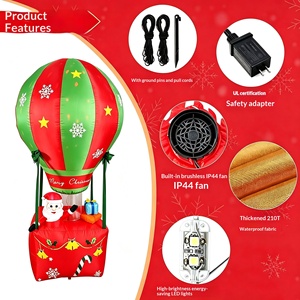 Ballon à air chaud gonflable de Noël de 2,1 mètres, Père Noël gonflable avec lumières LED, décoration de cour extérieure - Product Image 3