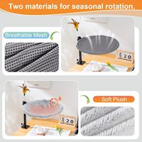 Lit chauffant pour fenêtre de chat pour bureau hamac pour espace de travail à domicile avec support réglable et bras de rotation à 360 ° lit rond pour animaux de compagnie