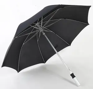 Fornecedor Venda quente Guarda-chuva de golfe de tamanho grande com logotipo de haste reta de cor sólida com impressão personalizada simples de alta qualidade