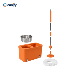 Seau de lavage robuste rotatif à 360 degrés avec poignée télescopique amovible en acier inoxydable pour l'entretien professionnel des sols - Product Image 3
