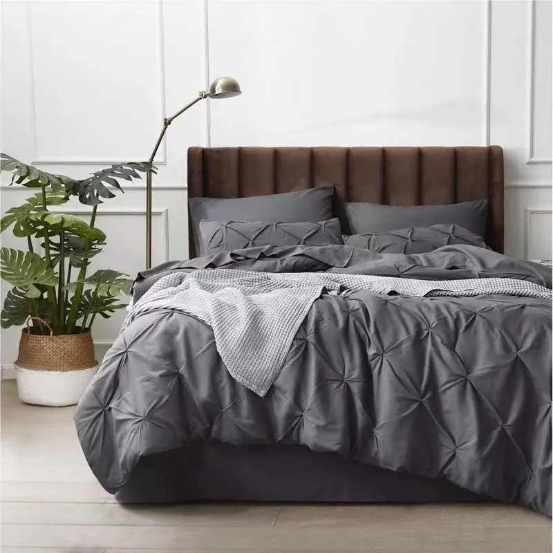 Bedding Sets Queen Comforter Set 8 Pieces Pintuck Queen Bed Set Bed in A Bag Grey Queen Size with Comforters Sheets Pillowcase