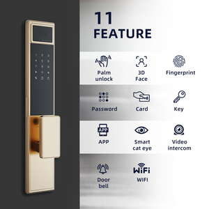 UIELOCK <strong>C04</strong> 3D Face Palm Vein Aluminum Alloy Door Lock Fingerprint Key Card Tuya App WiFi Cloud Steel/Glass Door Smart Home - Product Image 2