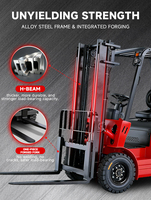 Chariot élévateur contrepoids électrique, chariot élévateur à mât double de 2 tonnes pour empilage en hauteur