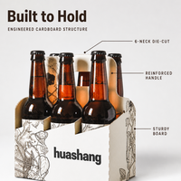 Boîte à vin personnalisable au prix d'usine, boîte en carton pour 6 bouteilles de bière, emballage en carton kraft pour bière, fabricant de boîtes en carton