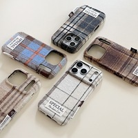 Coque de téléphone iPhone XP1434 en velours à motif lignes color-block, compatible avec iPhone 17/16 PRO, simple, anti-chute, pour iPhone 15/14, modèle de niche