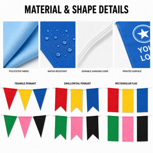 Drapeaux rectangulaires personnalisés avec logo, fanions en queue d'hirondelle pour événements extérieurs, cérémonies d'inauguration, fêtes, décoration de festivals - Product Image 4