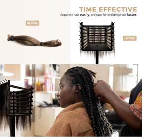 Support de Rangement en Bois à Grande Capacité pour Cheveux à Tresser, Organisateur d'Outils et d'Extensions Capillaire, Étagère à Trois Côtés Personnalisable - Product Image 3