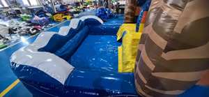 Structure gonflable commerciale pour jardin, <span class=keywords><strong>avec</strong></span> toboggan aquatique tropical en marbre, château sauteur et <span class=keywords><strong>piscine</strong></span> intégrée - Product Image 6