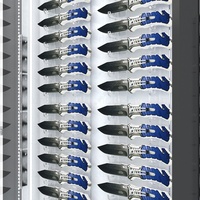 Vitrine rotative à 4 côtés avec lumières LED et serrure, porte en acrylique, présentoir sur pied en métal pour magasin d'armes et équipement tactique