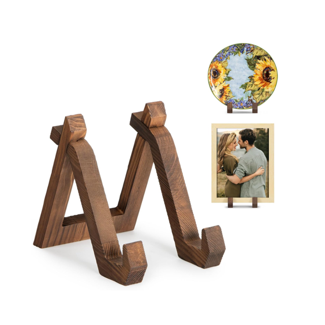 Decorative Painted Classical Style Solid Wood Multifunction Picture Frame Dish Photo Plaque Platter Display Stand