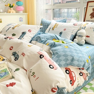 高級デザインホームキッズテキスタイル羽毛布団キルトカバー寝具セット綿100% 60S3Dクイーン/キングサイズフローラルプリントベッドシーツ - Product Image 3