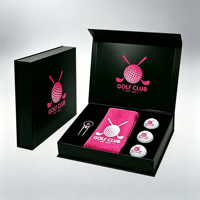 Coffret Cadeau d'Accessoires de Golf Personnalisés Premium : Étiquette, Fourche, Pique, Clip Marqueur, Boîte Rigide Magnétique en Alliage de Zinc Durable