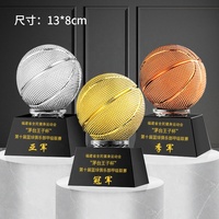 Trofeos de baloncesto/fútbol de resina metálica personalizados, competiciones deportivas, premio de recuerdo, premio de oro, plata y cobre, trofeo de cristal