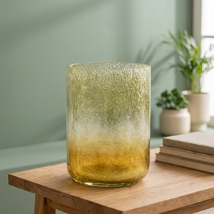 Pot à bougie cylindrique en verre texturé de luxe, résistant à la chaleur, fait main, en métal, pour bougie en cire de soja, 220 ml, grand format, en bambou, pour la Saint-Valentin - Product Image 3