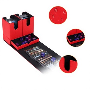 Boîte de rangement pour cartes FX Red Combination Design Heavy Duty 200+ résistante aux rayures en cuir PU pour le stockage de plusieurs cartes de jeu - Product Image 1